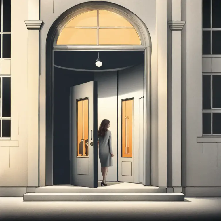 Visual representation of "entry" - A door or passage that you use to go into a place