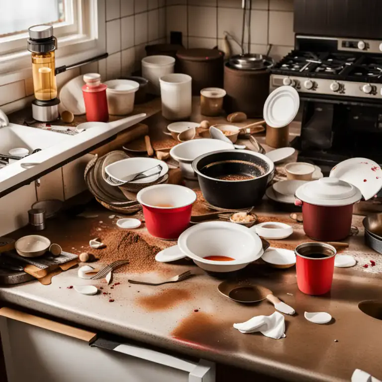 Visual representation of "messy" - Dirty or untidy
