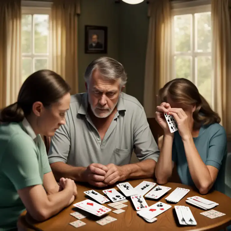 Visual representation of "lay/put your cards on the table" - To reveal one's plans, ideas or resources, often when being straightforward or honest.
