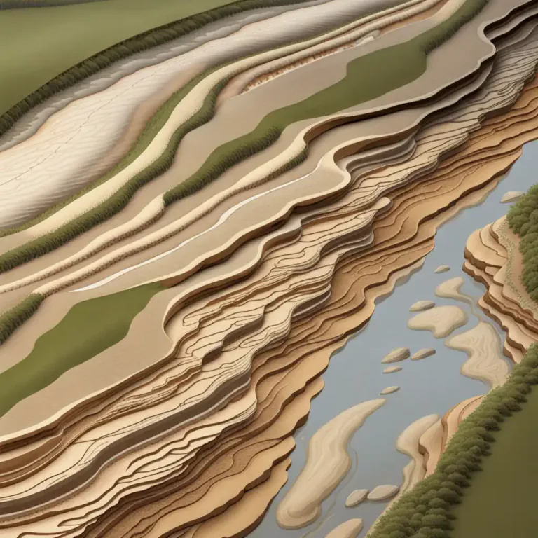 Visual representation of "fluvial" - Formed by the action of a river or stream.