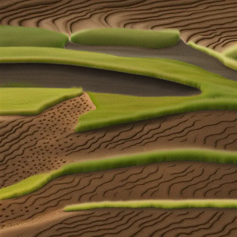 Visual representation of "terrace" - To shape (land) into flat areas at different levels