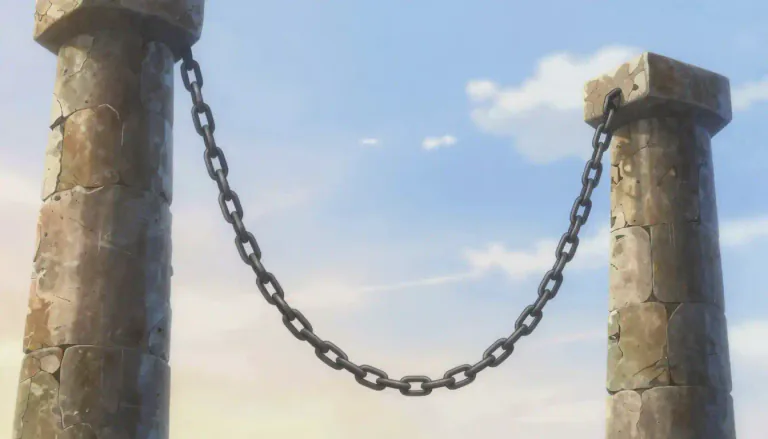 Visual representation of "catenary" - Refers to a curve used in mathematics and physics representing the graph of a hanging flexible chain or cable.