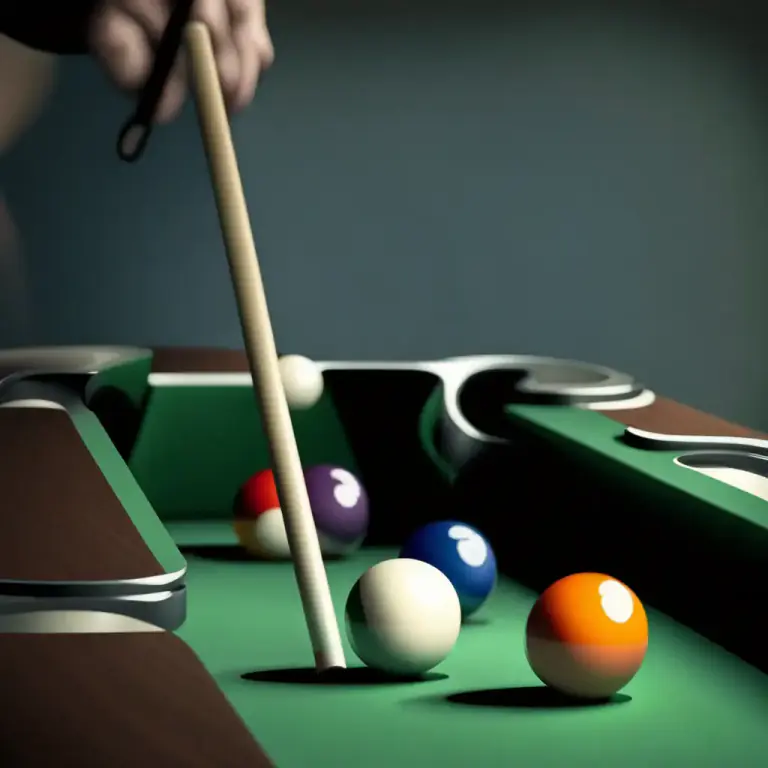 Visual representation of "pot" - A shot in pool where a ball is aimed to go into a pocket.