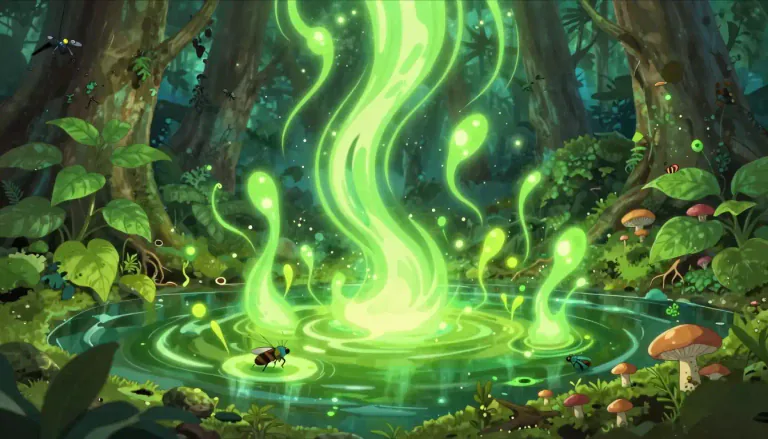 Visual representation of "biogenic" - Relating to substances produced or caused by living organisms.