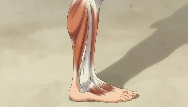 Visual representation of "soleus" - The soleus is a flat, broad muscle in the back of the lower leg, responsible for plantar flexing the foot and aiding in locomotion.