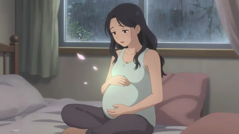 Visual representation of "miscarry" - when a pregnancy ends naturally before the baby is developed enough to survive