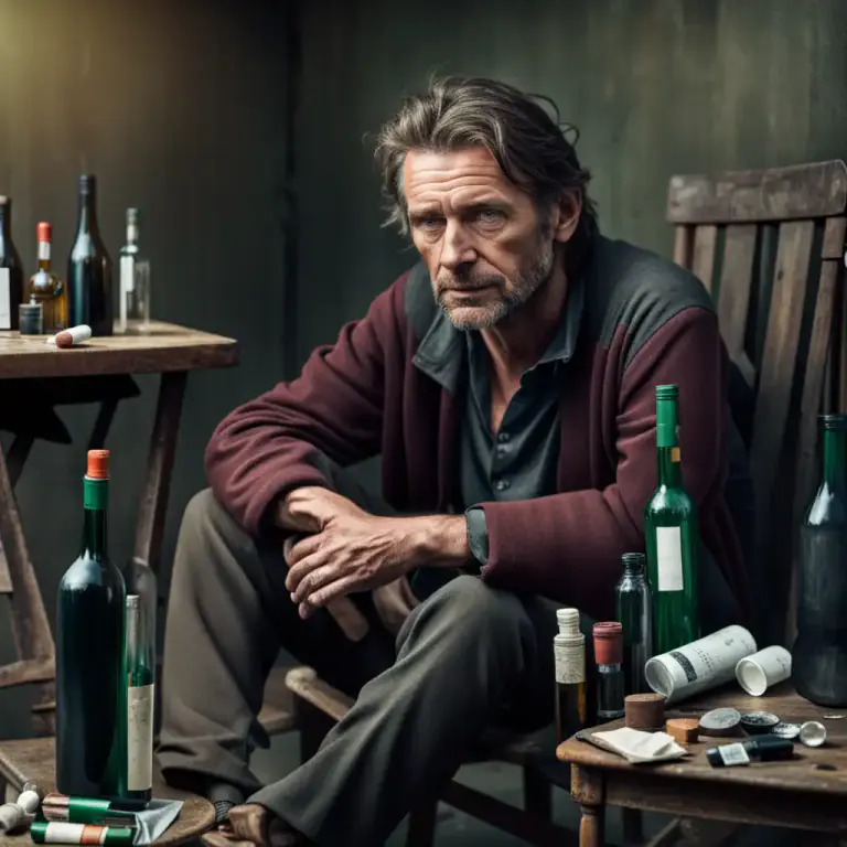 Visual representation of "string out" - When a person is under the influence of drugs or alcohol or in a dazed condition due to the use of drugs
