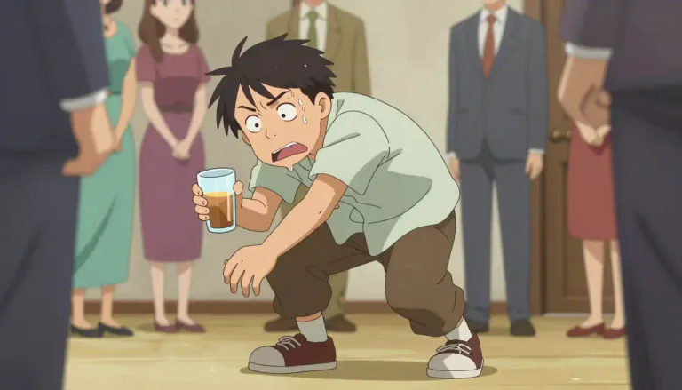 Visual representation of "schlub" - A clumsy or inept person, typically one who is unattractive or socially awkward.