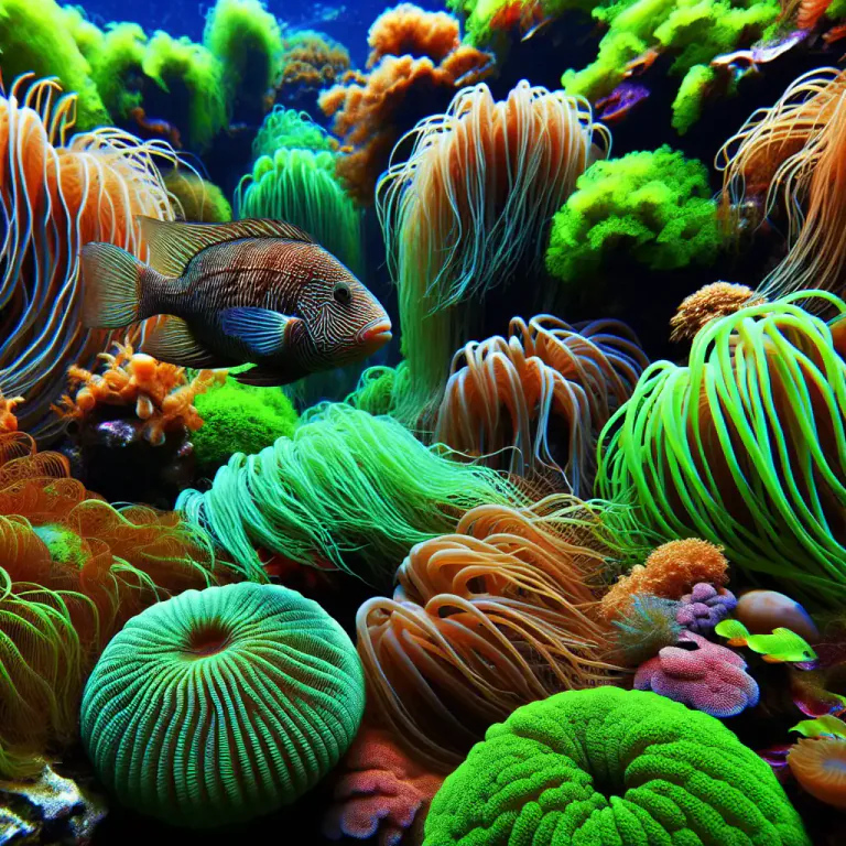 Visual representation of "frond" - A complex structure of seaweeds and algae.