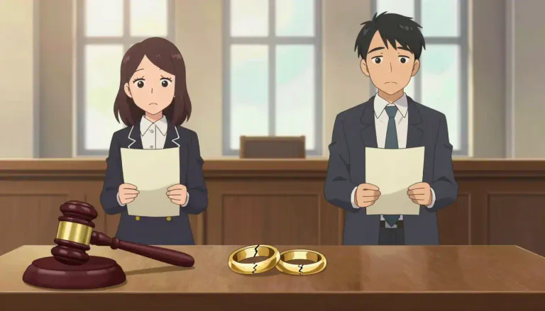 Visual representation of "divorce" - The legal ending of a marriage
