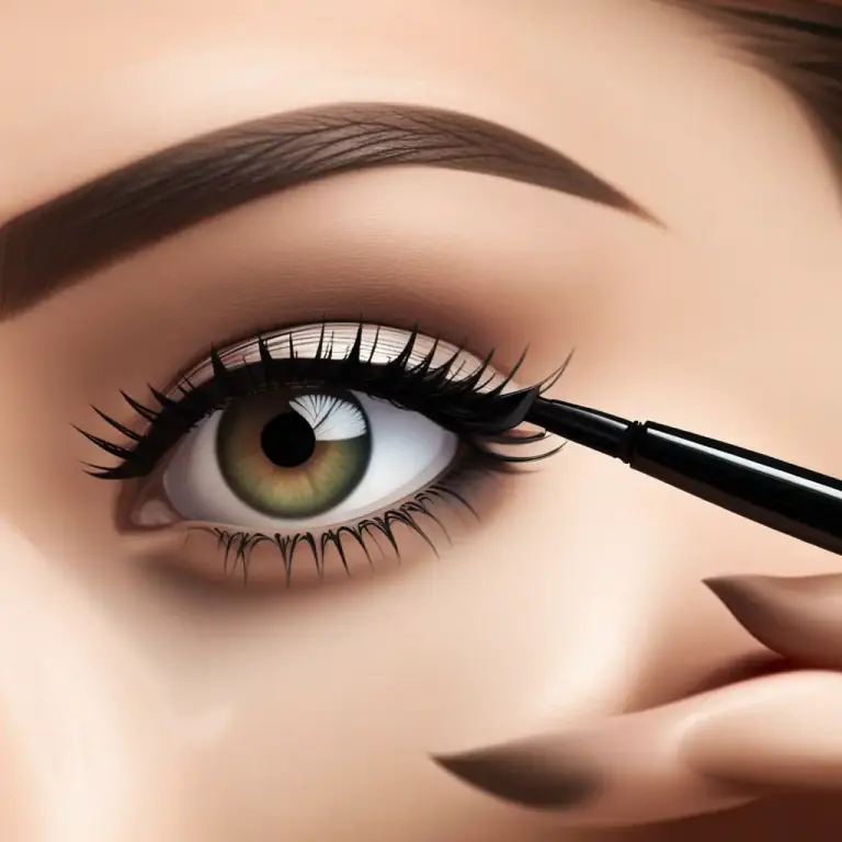 Visual representation of "waterline" - In make-up, the inner rim of the eyelid where eyeliner is applied.