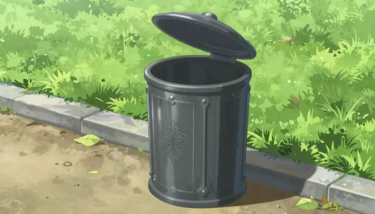 Visual representation of "trashcan" - A decorative or special-purpose container for collecting waste, often used in public spaces.