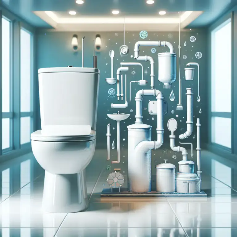 Visual representation of "sanitation" - The equipment or devices such as toilets, septic tanks, or sewerage pipes, used in the process of keeping places clean and removing waste.