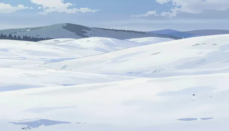 Visual representation of "snowfield" - A large area of land that is covered with snow, often found in cold regions.