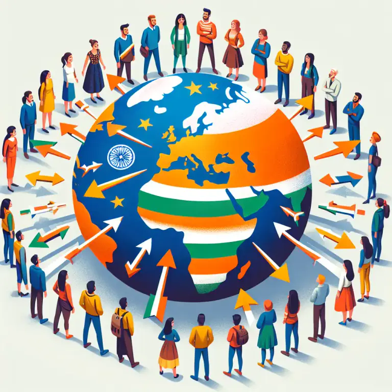 Visual representation of "diaspora" - People who come from a particular nation, or whose ancestors came from a particular nation, but who now live in many different parts of the world.