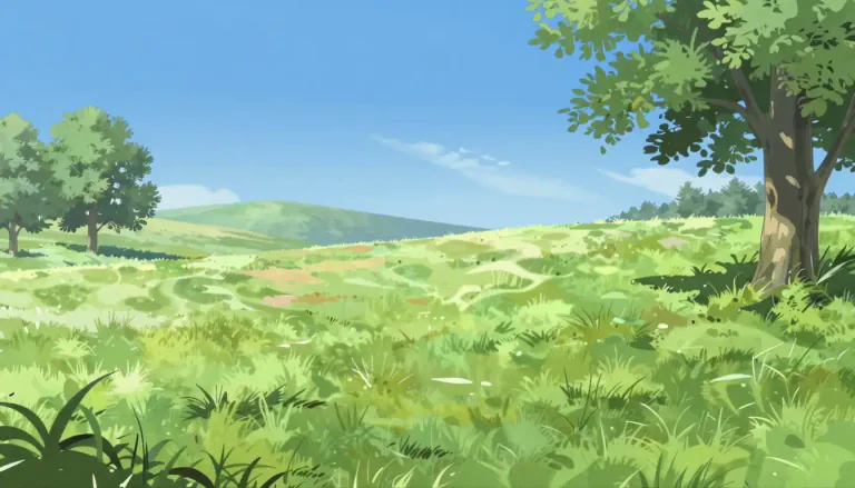 Visual representation of "field" - A wide, open space where you can often find grass and trees