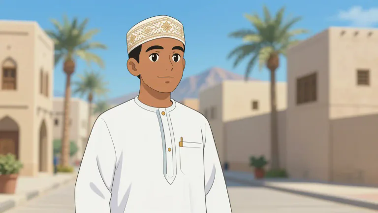 Visual representation of "omani" - A citizen of Oman.