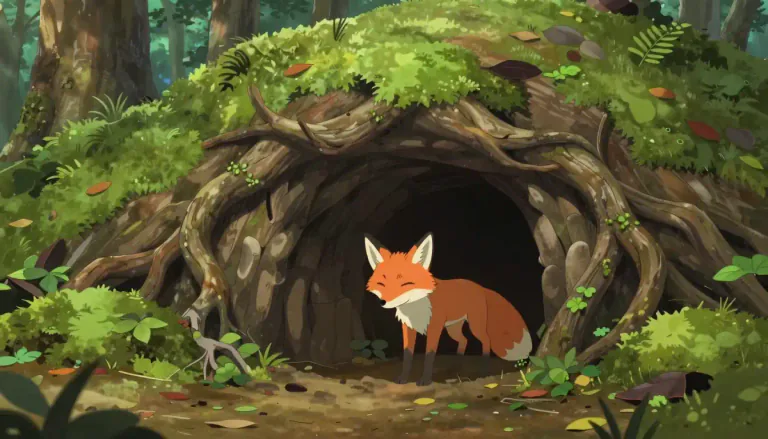 Visual representation of "den" - A wild animal's hidden home