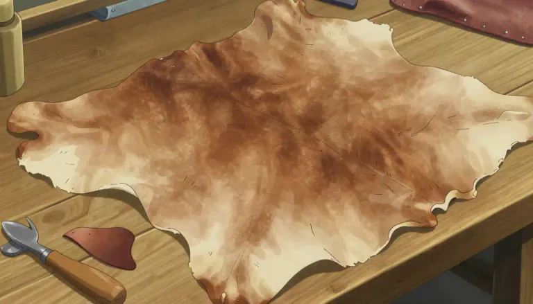 Visual representation of "goatskin" - The skin of a goat used to make things