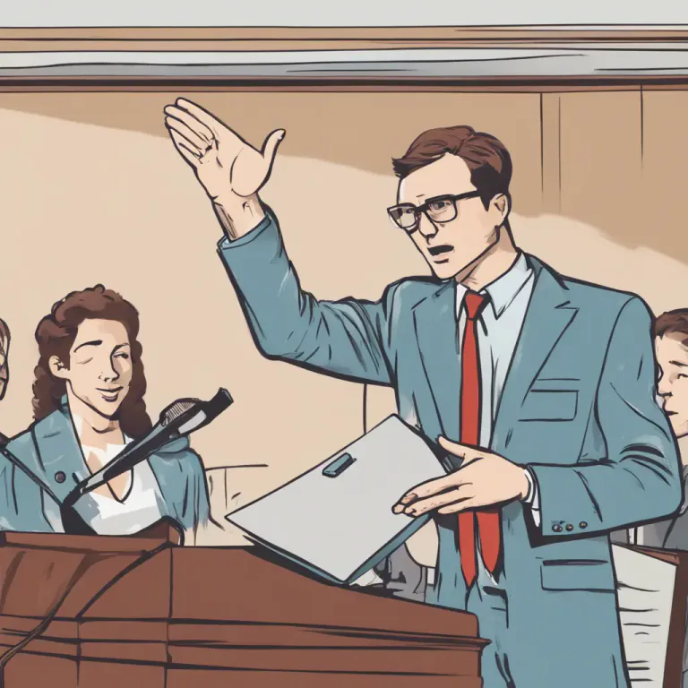 Visual representation of "rest your case" - Stop providing explanation because you believe you have made your point clear enough