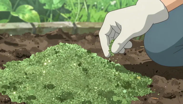 Visual representation of "greensand" - A type of sand that is greenish in color due to the presence of glauconite minerals, commonly used as a soil amendment in gardening.