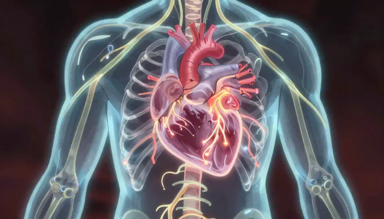 Visual representation of "dysautonomia" - A syndrome characterized by abnormal autonomic control that can impact multiple body systems, including cardiovascular and digestive systems.