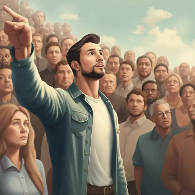 Visual representation of "be in a minority of one" - To be the only one who has a particular opinion or belief