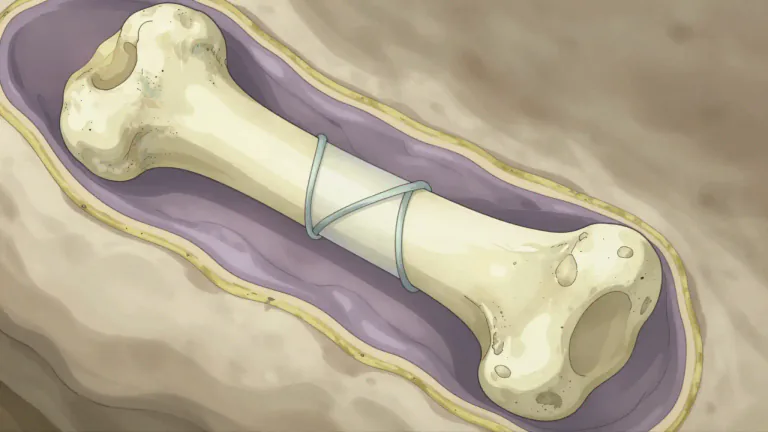 Visual representation of "periosteal" - Relating to the periosteum, a fibrous membrane covering the surface of bones.