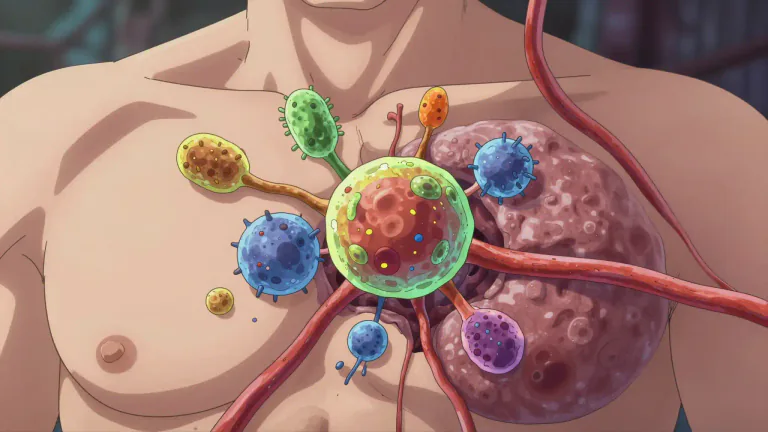 Visual representation of "pathogenesis" - The process of how a disease develops in a body