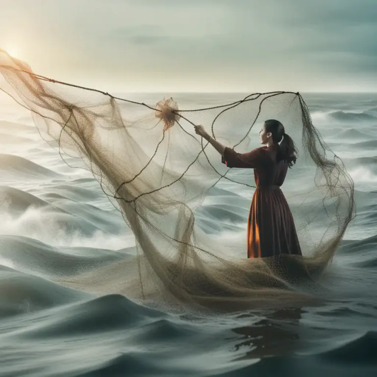 Visual representation of "cast your net wide" - Try many different things because you hope that one of them will succeed