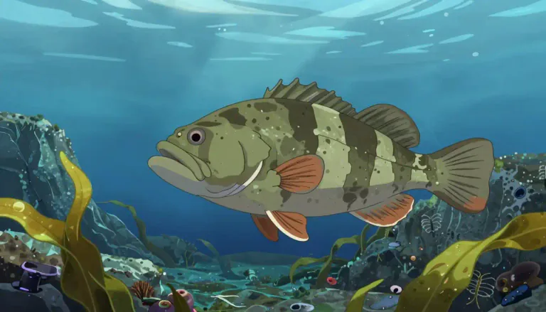 Visual representation of "lingcod" - Lingcod is a species of fish found on the North American Pacific coast, known for its firm white flesh and culinary value.