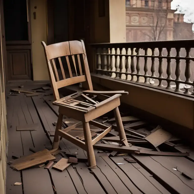 Visual representation of "be in bits" - To be physically broken or damaged into different pieces