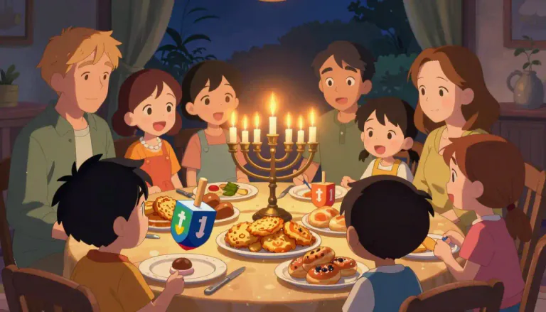 Visual representation of "chanukah" - The holiday of Chanukah often involves rituals such as the spinning of the dreidel and the consumption of fried foods.