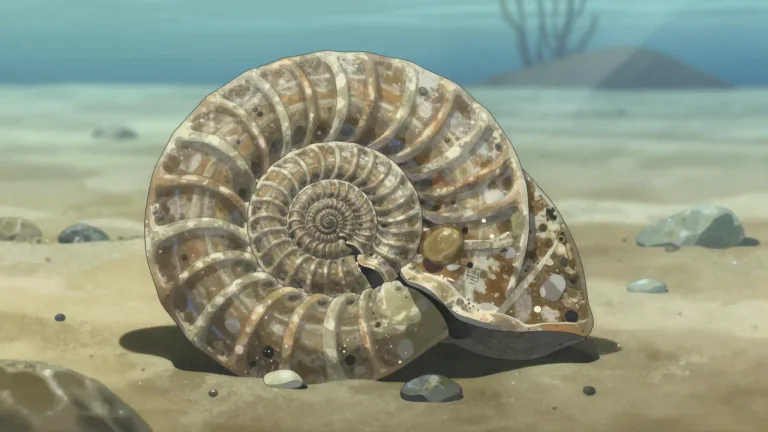 Visual representation of "ammonite" - A type of fossil or ancient marine animal similar to a snail with a spiral shell
