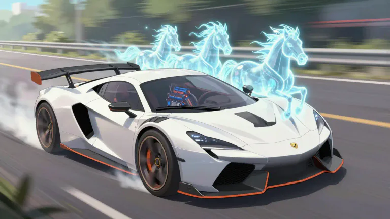 Visual representation of "horsepower" - The power that a machine or vehicle has.