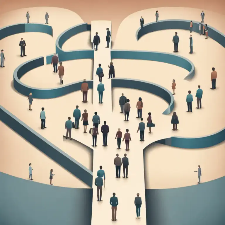 Visual representation of "pan out" - To develop or happen in a particular way
