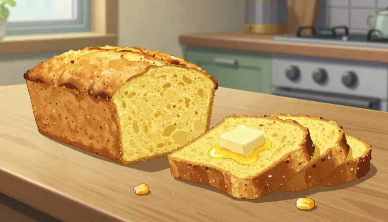 Visual representation of "cornbread" - A type of bread made from cornmeal.