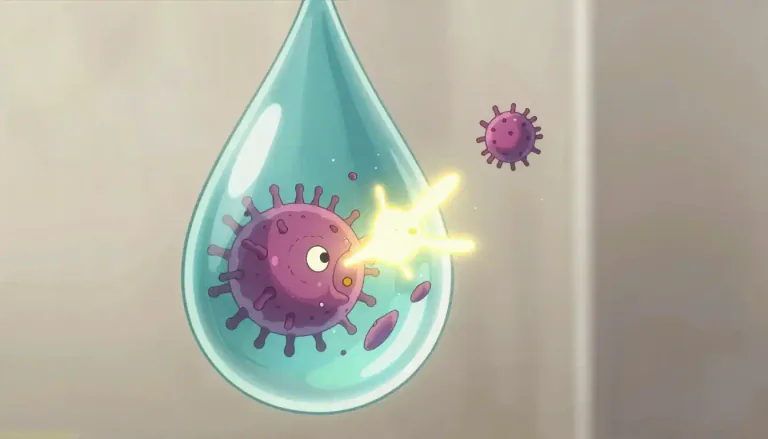 Visual representation of "lysozyme" - Lysozyme is an enzyme that helps break down the cell walls of bacteria; it is found in various bodily fluids and helps in protecting against infections.