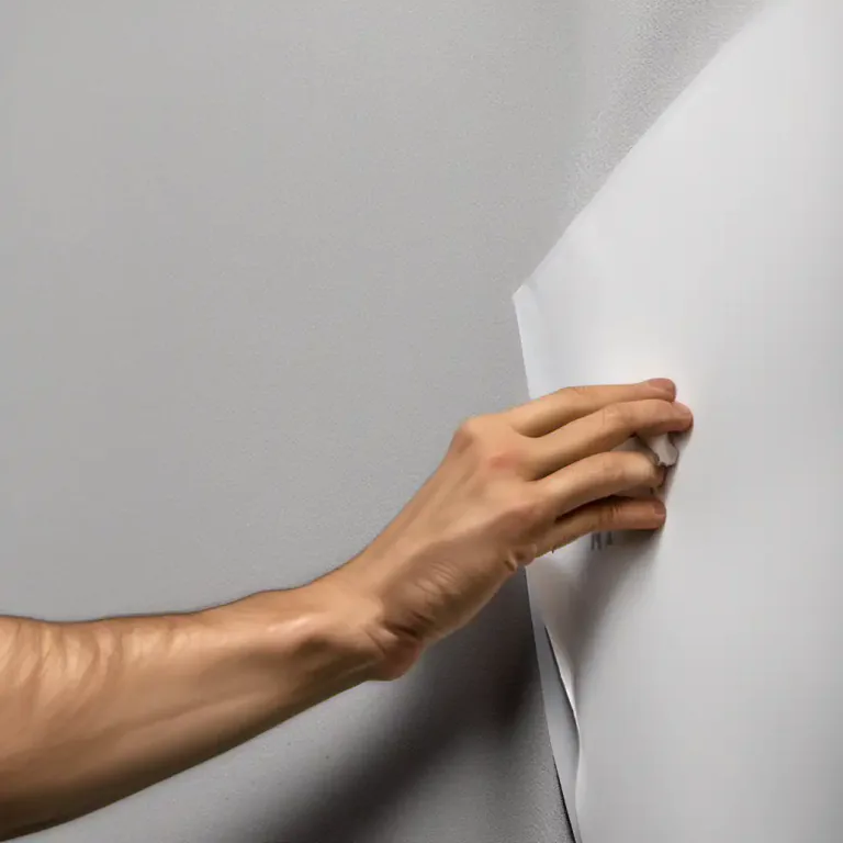 Visual representation of "stick up" - To attach or fasten something somewhere, usually with an adhesive substance
