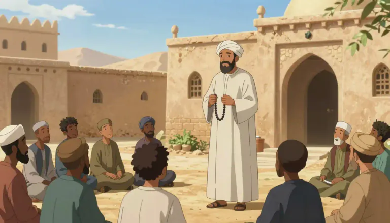 Visual representation of "marabout" - A Muslim leader or religious teacher in North and West Africa.