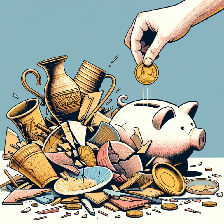 Visual representation of "breakage" - The total quantity or cost of things broken