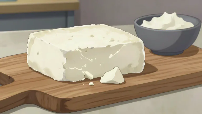 Visual representation of "feta" - Feta is a type of soft cheese with a crumbly texture, traditionally made from sheep's milk and characterized by its salty and tangy flavor.