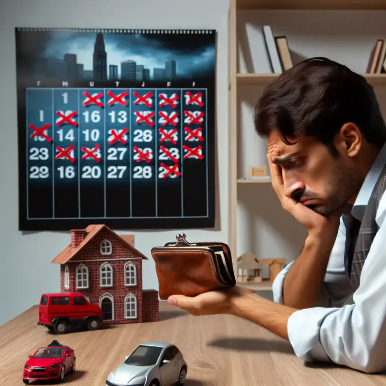 Visual representation of "delinquency" - In finance, it refers to the failure to make payments on time. This could be for a mortgage, credit card, or any type of loan.