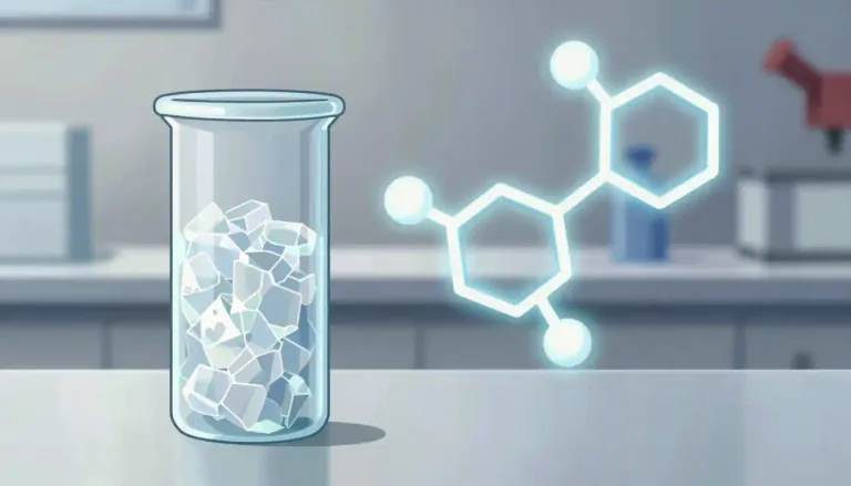 Visual representation of "biphenyl" - A colorless solid hydrocarbon compound composed of two phenyl groups connected by a single bond.