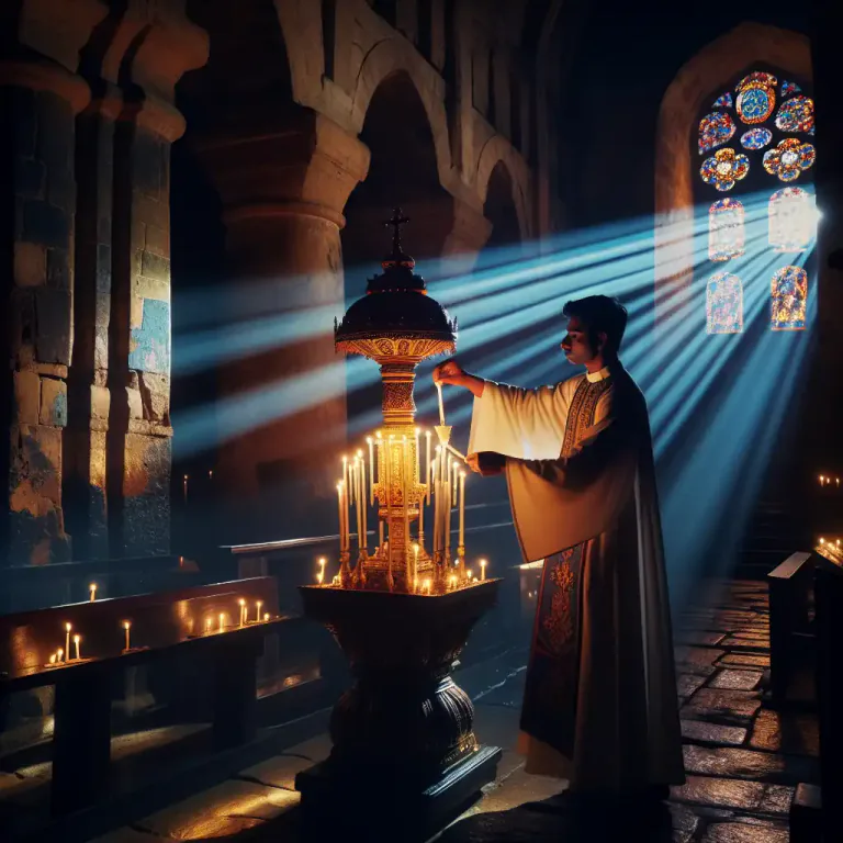 Visual representation of "paschal" - Related to the Christian church rituals, especially one celebrated at Easter