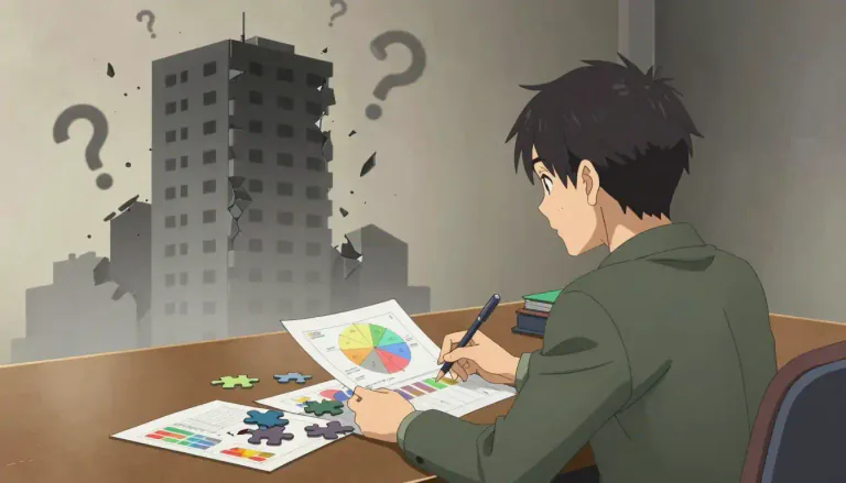 Visual representation of "conjecture" - An idea or guess that is based on information that is not certain or complete
