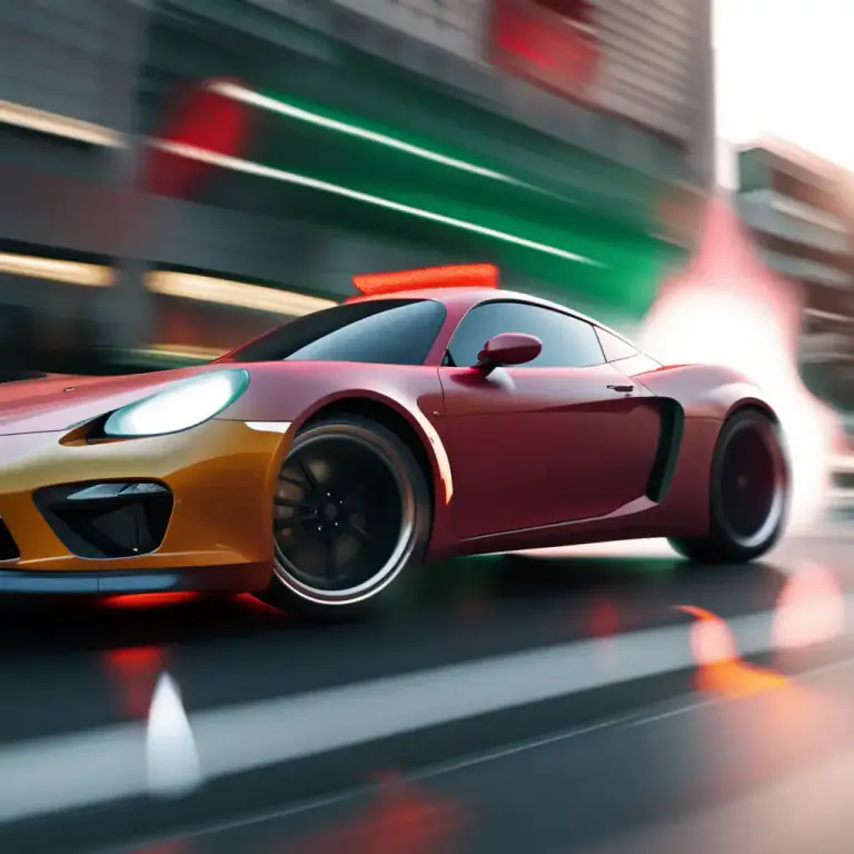 Visual representation of "peel out" - To accelerate quickly in a vehicle causing the tires to spin and make noise