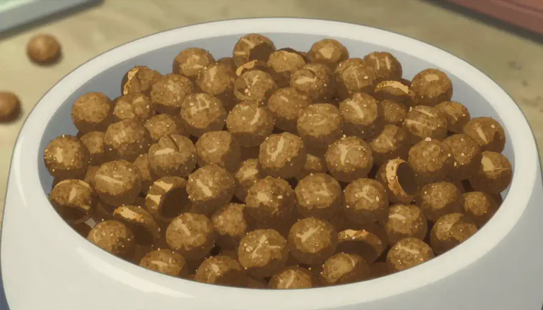 Visual representation of "kibble" - Small pieces of dry pet food