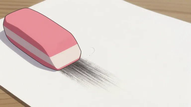 Visual representation of "eraser" - A thing that removes pencil or pen marks from paper.
