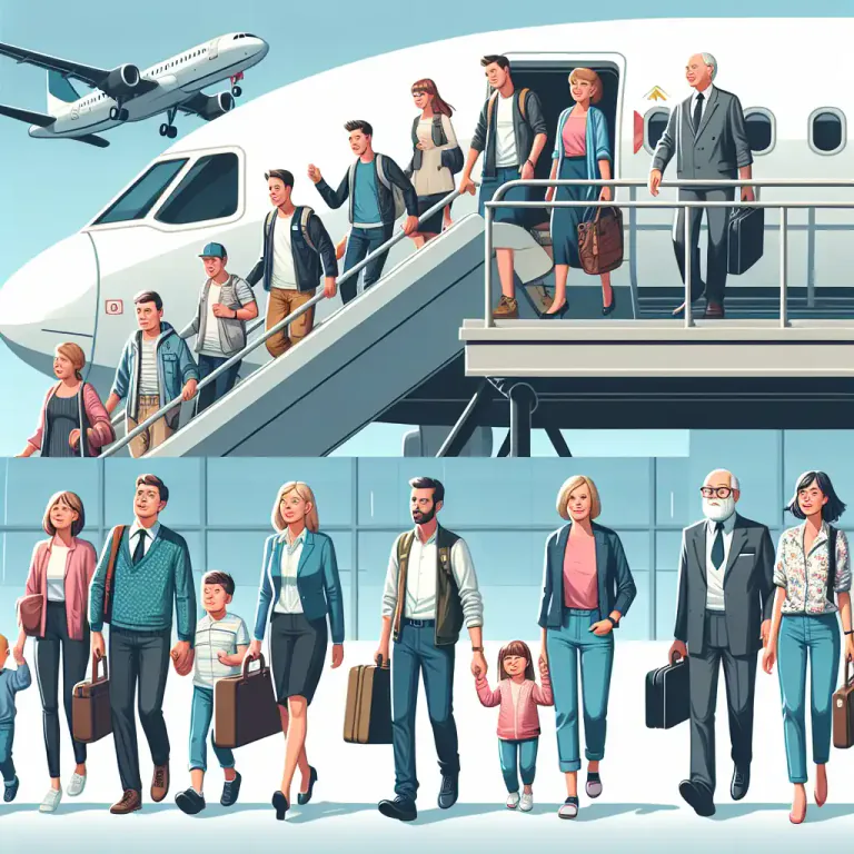 Visual representation of "debark" - To exit a ship or aircraft